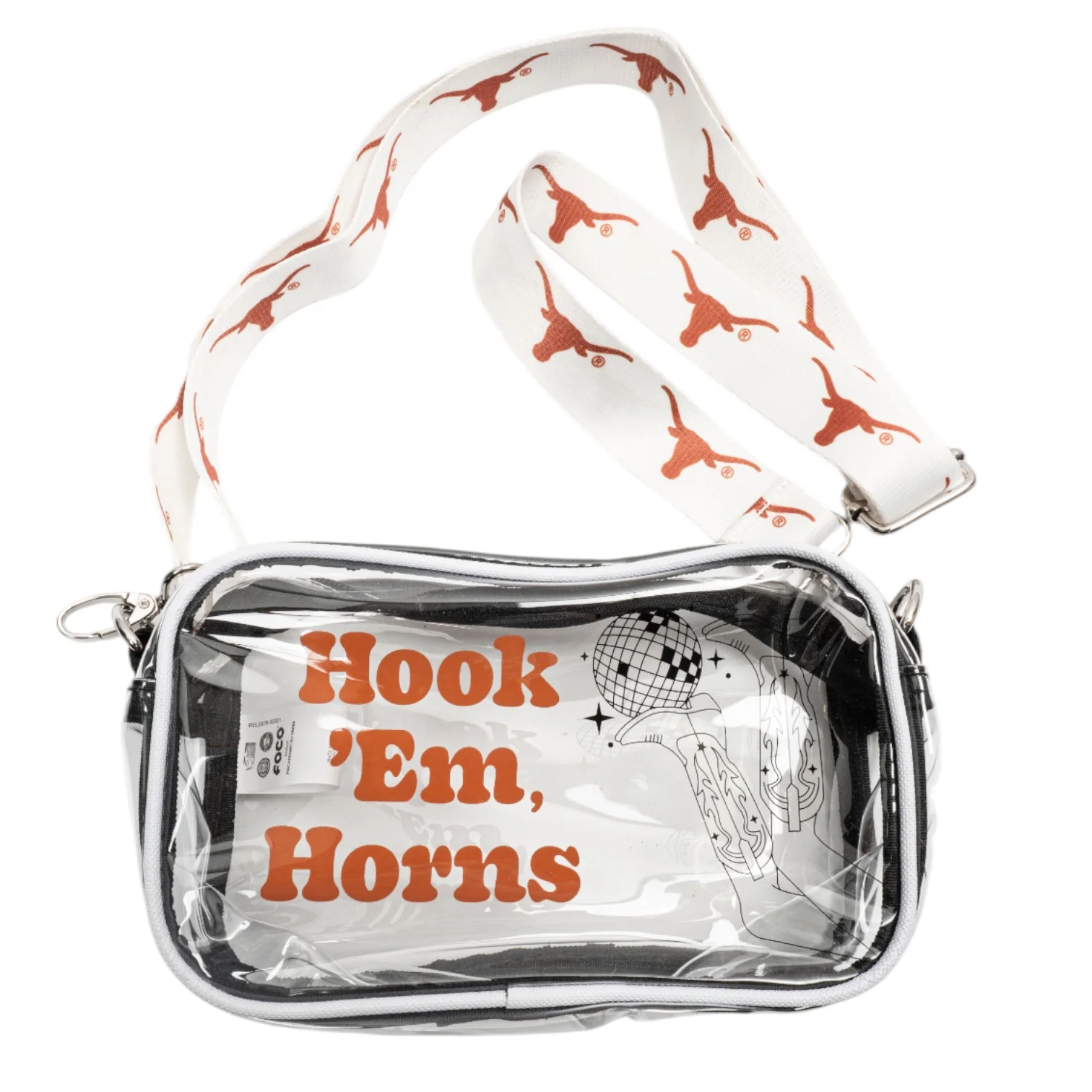 Boots and Disco Ball Clear Camera Bag