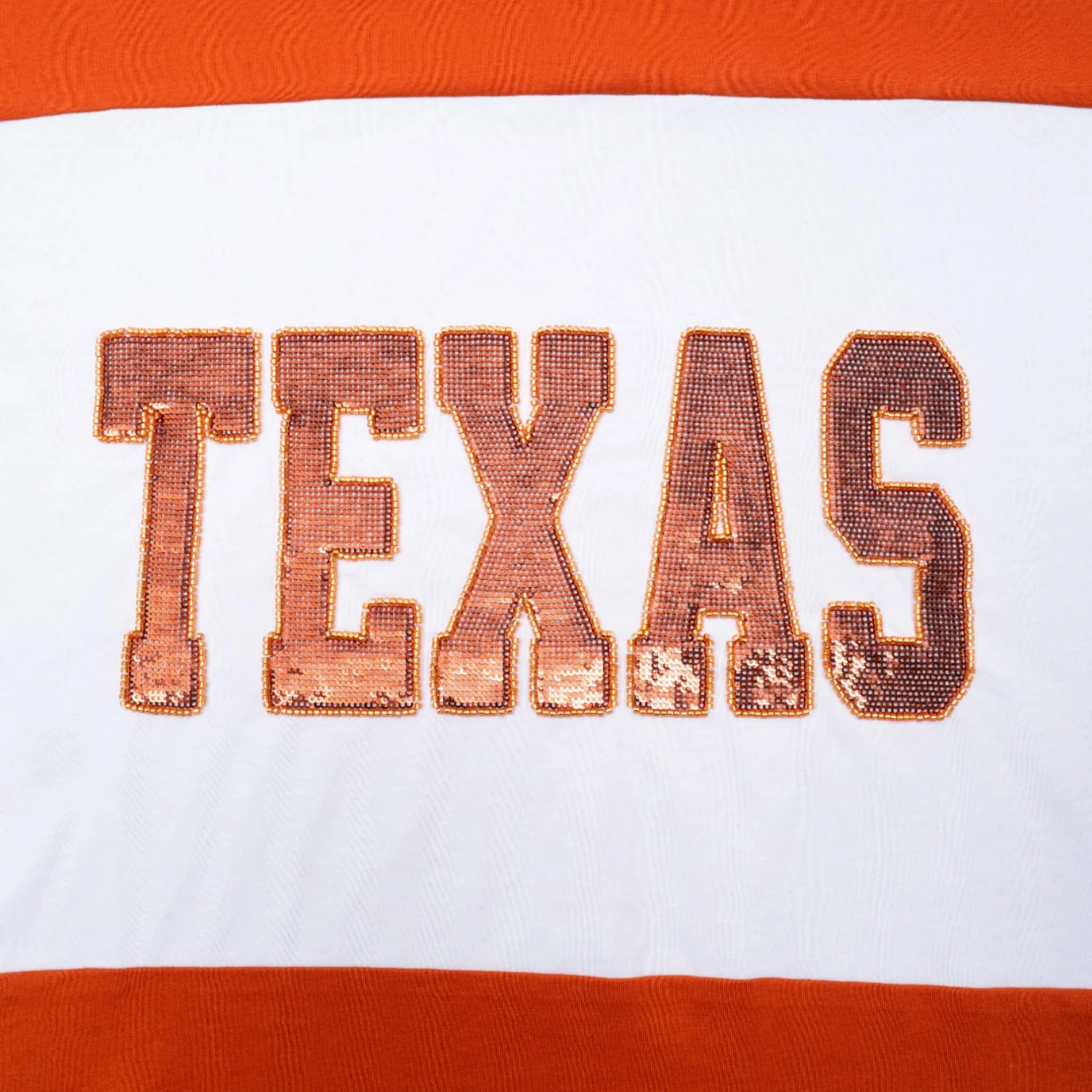 Stewart Simmons Texas Longhorns Colorblock Sequin Tee - Image 3