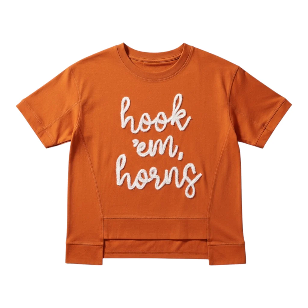 Stewart Simmons Texas Longhorns Glitter Script Boxy Top