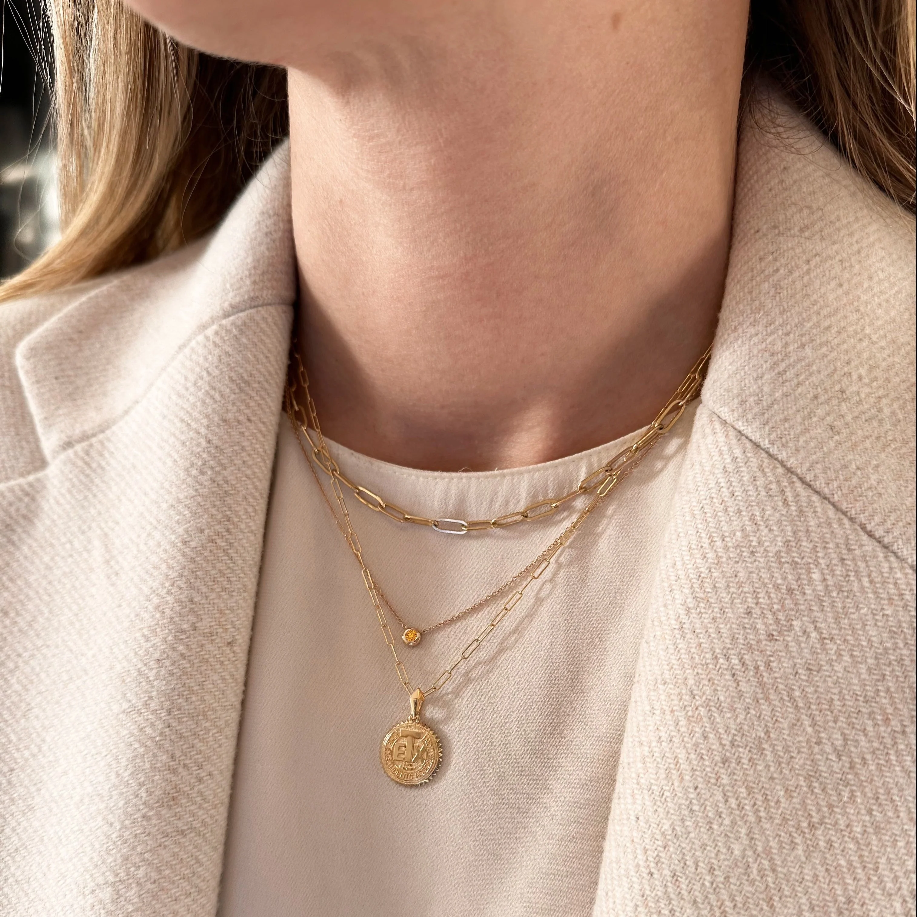 Texas Exes Life Member Sunburst Necklace - Cavan Gold - Image 4
