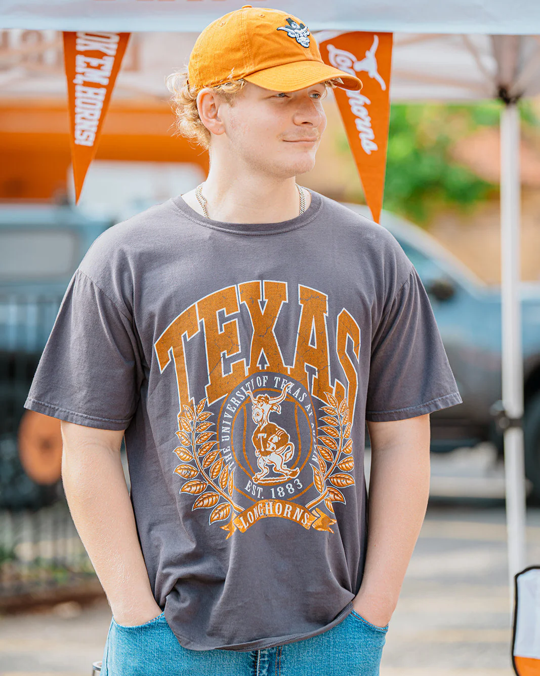 Texas Longhorns Arch Texas over Laurels Vault Tee - Image 2