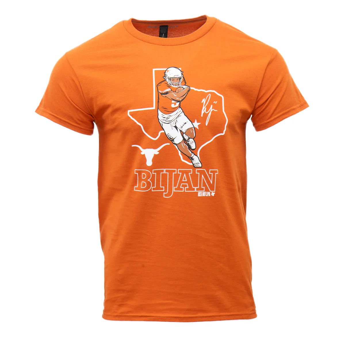 Texas Longhorns NIL Bijan Robinson State Outline Tee