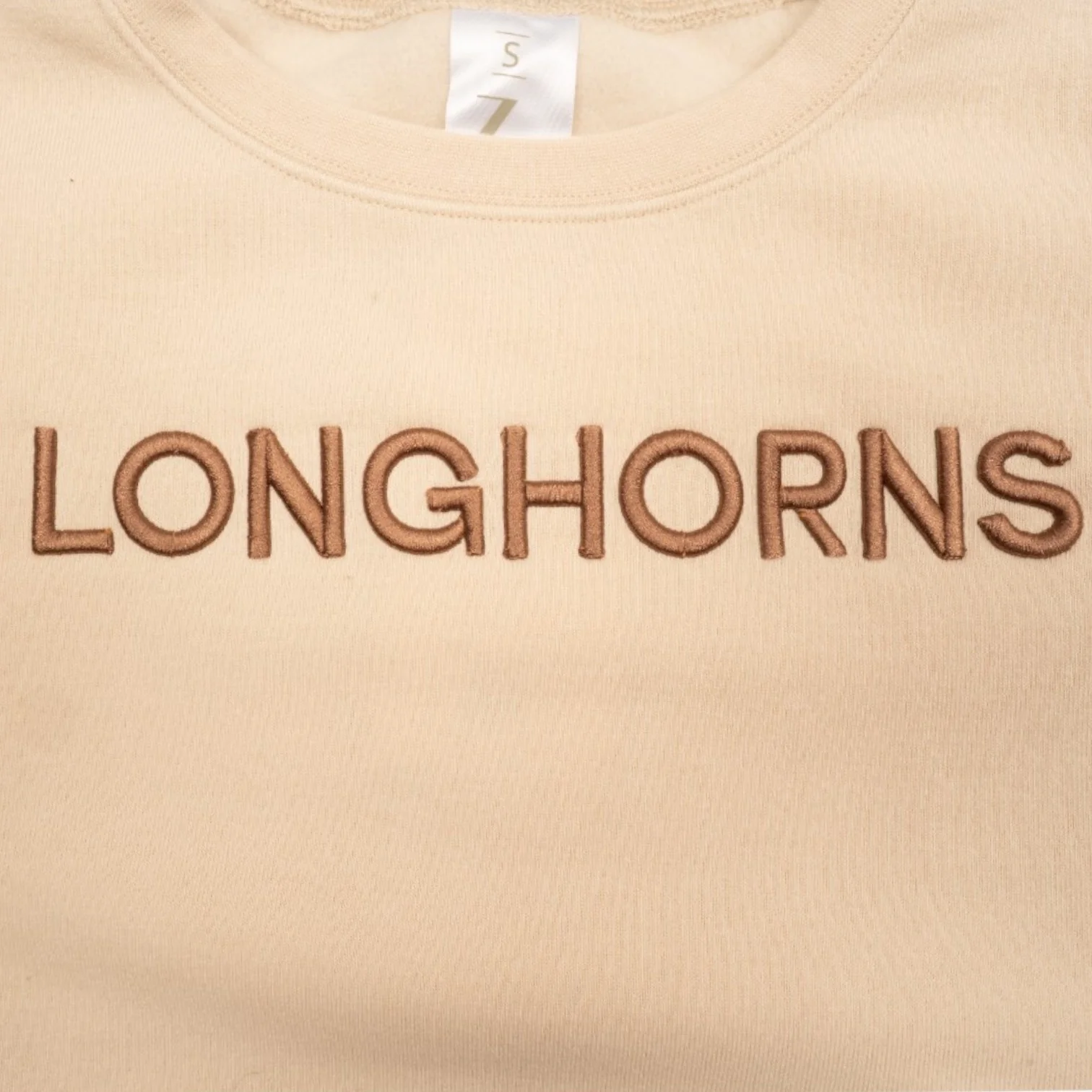 Texas Longhorns Raised Embroider Crop Crew - Image 2