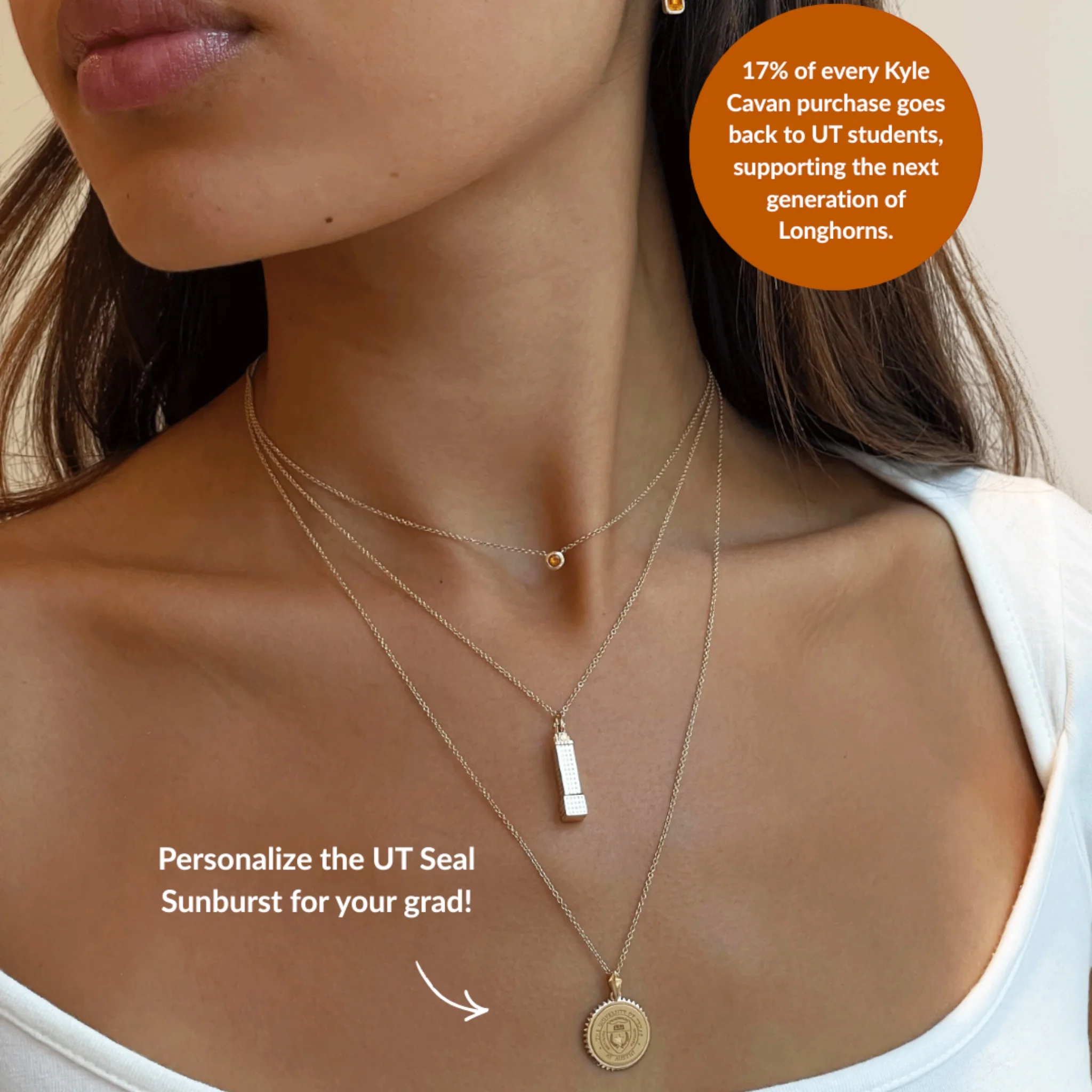Texas Sunburst Seal 2026 Necklace – Custom Engraved with Your Three Initials - Image 6