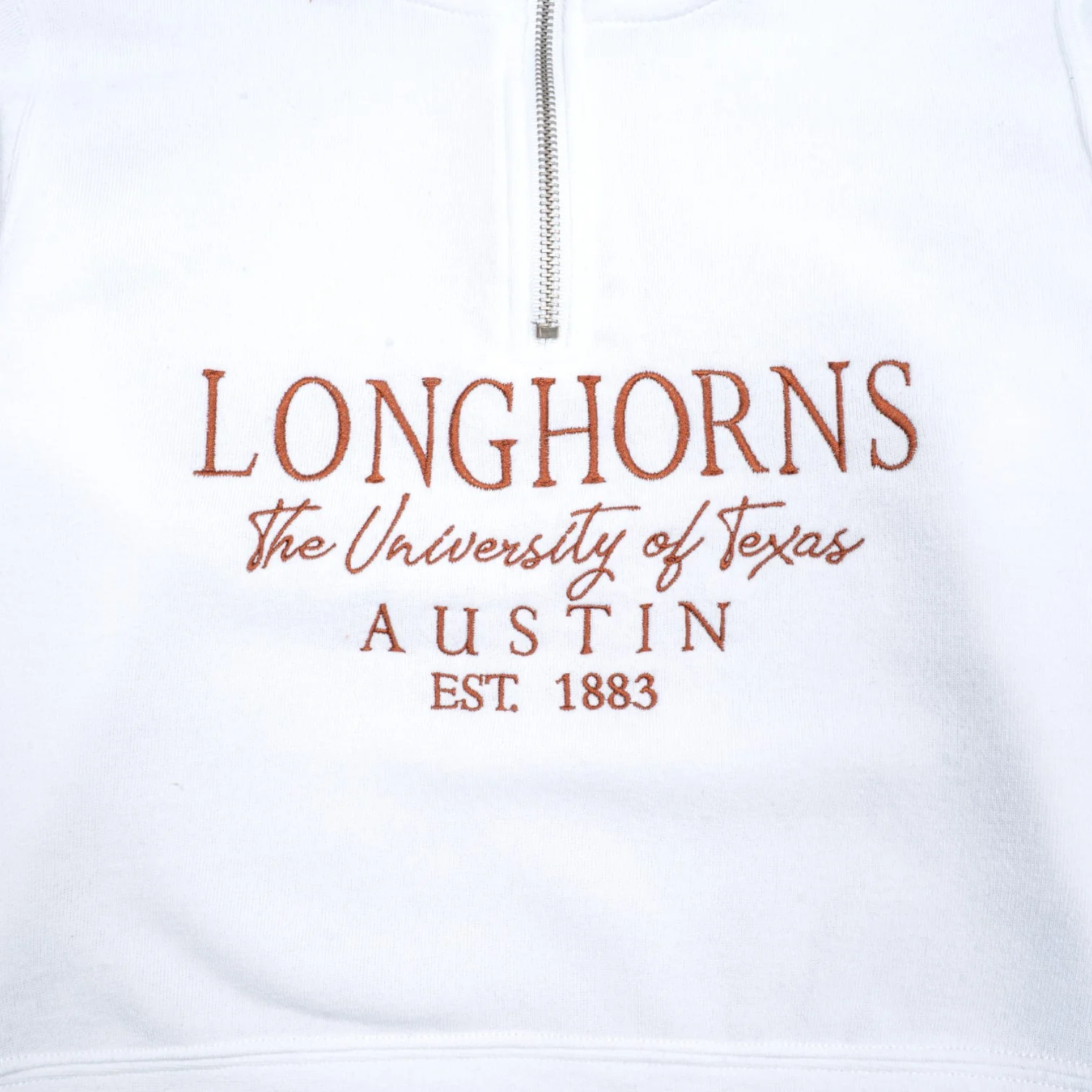 Youth ZooZatZ Longhorns Quarter Zip Embroidered Crop - Image 2